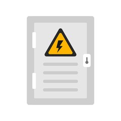 Poster - Electric panel box icon flat isolated vector