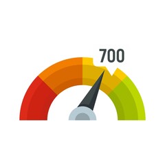 Sticker - Credit score indicator icon flat isolated vector