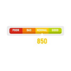Poster - normal credit score icon flat isolated vector