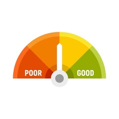 Poster - Medium credit score icon flat isolated vector