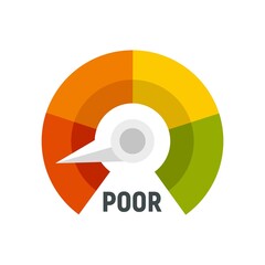 Sticker - Poor level score icon flat isolated vector