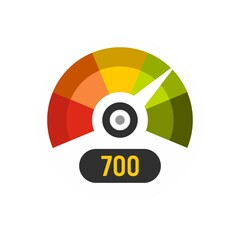 Poster - Report credit score icon flat isolated vector