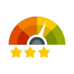 Poster - Star rating credit score icon flat isolated vector