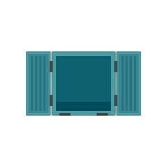 Poster - open cargo container icon flat isolated vector