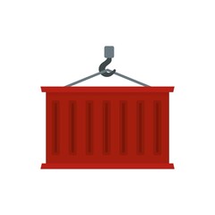 Poster - Export cargo container icon flat isolated vector