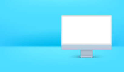 Aufkleber - Modern computer in interior mockup. Horizontal banner with copy space