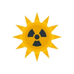 Poster - Sun radiation icon flat isolated vector