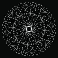 Wall Mural - Flower From Circle isolated on a black background