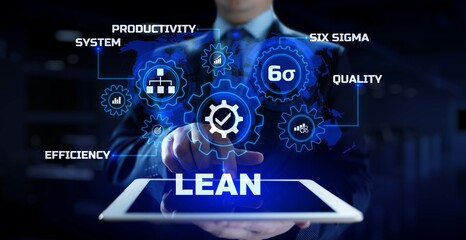 lean manufacturing dmaic six sigma technology concept.