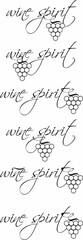 Poster - wine and alcoholic logo. Decorative element divider separator and text break set with grape brunch.