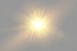 © ANATOLII - Glow bright light star, yellow sun rays.