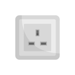 Poster - type g power socket icon flat isolated vector