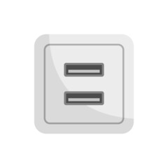 Poster - usb power socket icon flat isolated vector