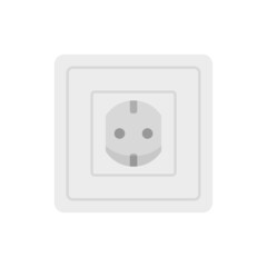 Poster - type f power socket icon flat isolated vector
