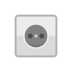 Poster - home power socket icon flat isolated vector