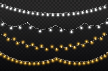 Wall Mural - christmas glowing light garland, led neon lamp.