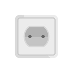 Poster - tech power socket icon flat isolated vector