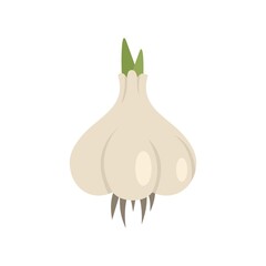Poster - Eco garlic icon flat isolated vector