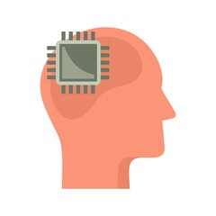 Poster - Processor neuromarketing icon flat isolated vector