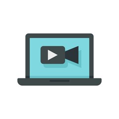 Poster - remarketing online video icon flat isolated vector