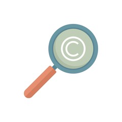 Sticker - Marketing magnifier icon flat isolated vector