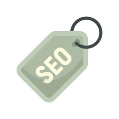 Poster - Seo marketing tag icon flat isolated vector