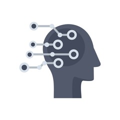 Poster - Artificial intelligent icon flat isolated vector