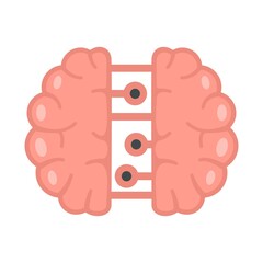 Canvas Print - Future binary brain icon flat isolated vector