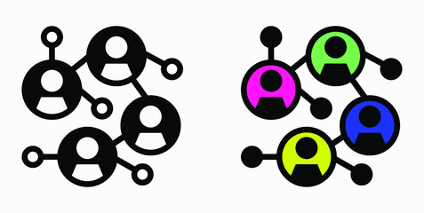 Poster - Social network icon. Community of people. Association of people. Commonwealth. Communication between people. Illustration of communication partners. Vector icon.
