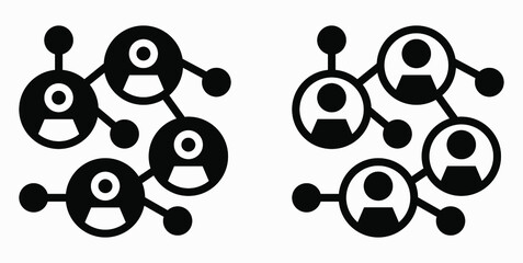 Fototapete - Social network icon. Community of people. Association of people. Commonwealth. Communication between people. Illustration of communication partners. Vector icon.