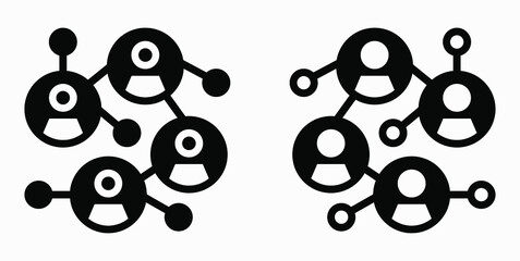 Fototapete - Social network icon. Community of people. Association of people. Commonwealth. Communication between people. Illustration of communication partners. Vector icon.