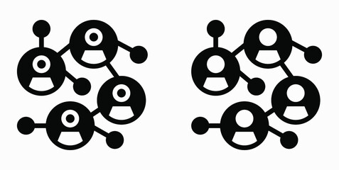 Fototapete - Social network icon. Community of people. Association of people. Commonwealth. Communication between people. Illustration of communication partners. Vector icon.