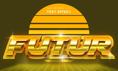 Poster - Editable text style effect - Retro Futuristic text style theme.
