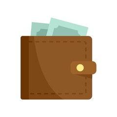 Poster - Full money wallet icon flat isolated vector