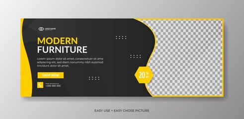 Wall Mural - Modern furniture web banner template for ads, promotion 