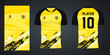 yellow sports jersey template for team uniforms and Soccer t shirt design