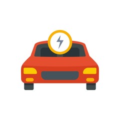 Poster - Electric car repair icon flat isolated vector