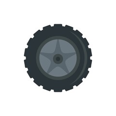 Canvas Print - Car wheel icon flat isolated vector