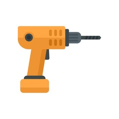 Poster - electric drill icon flat isolated vector