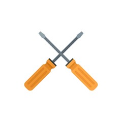 Poster - Crossed screwdrivers icon flat isolated vector