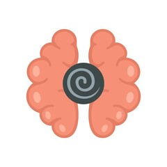 Canvas Print - Brain hypnosis icon flat isolated vector