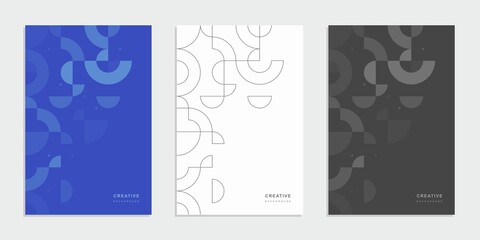 Abstract geometric technological company brochure. Vector business flyer.