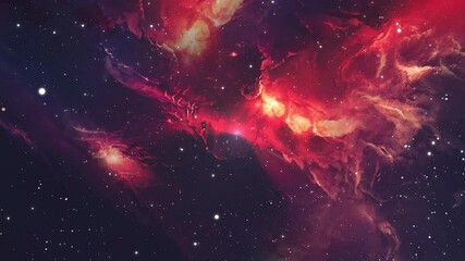 Wall Mural - Open space video footage. Space gas clouds. Cosmos neutral animation.	
