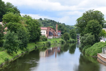 Poster - Lahn unterhalb der Schleuse Diez