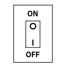 Poster - electric switch icon on white background. outline electric switch sign. two buttons on and off. flat style.