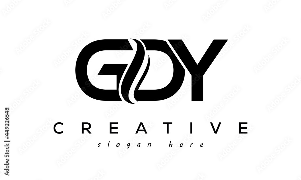 Letter GDY creative logo design vector	 - obrazy, fototapety, plakaty 
