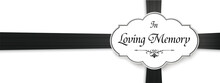 Loving Memory Obituary Emblem Black Ribbon Header