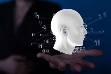 Poster - Artificial intelligence. Technology web background. Virtual concept