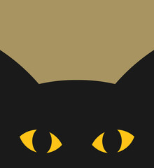 Wall Mural - black cat flat design background.
