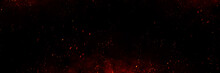Fire Embers Particles Over Black Background. Fire Sparks Background. Abstract Dark Glitter Fire Particles Lights.	
